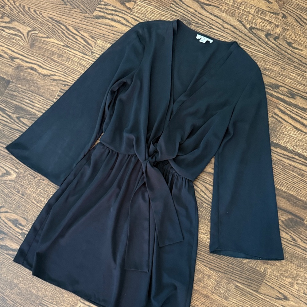 Topshop Black V-Neck Dress